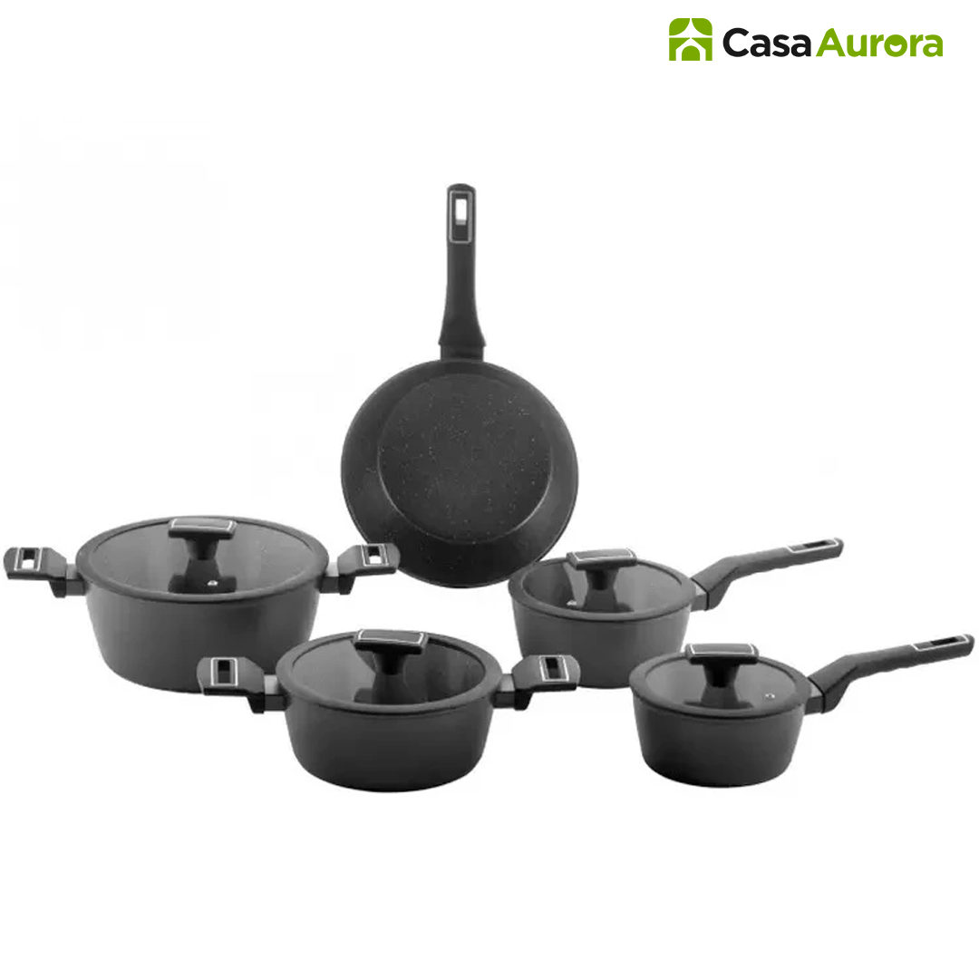 Kit Completo Antiaderente – 5 Panelas + Panela de Pressão Indução + 10 Utensílios de Brinde