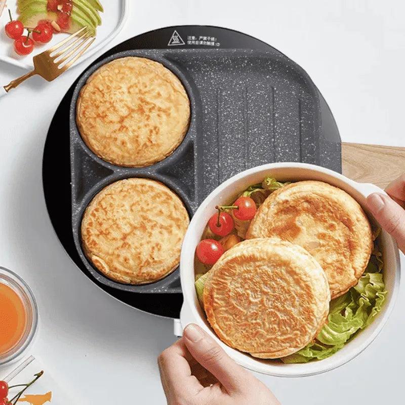 Frigideira 3 em 1 Antiaderente — Alta Resistência, Não Risca, Cozinha Sem Óleo e Fácil de Limpar Zeliv