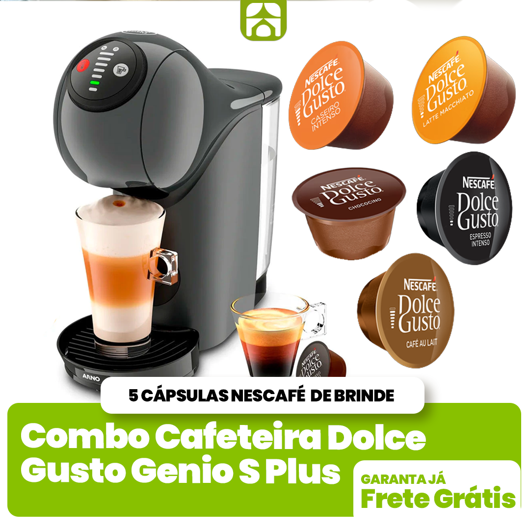 Combo Cafeteira Dolce Gusto Genio S Plus + 5 Cápsulas Nescafé de Brinde