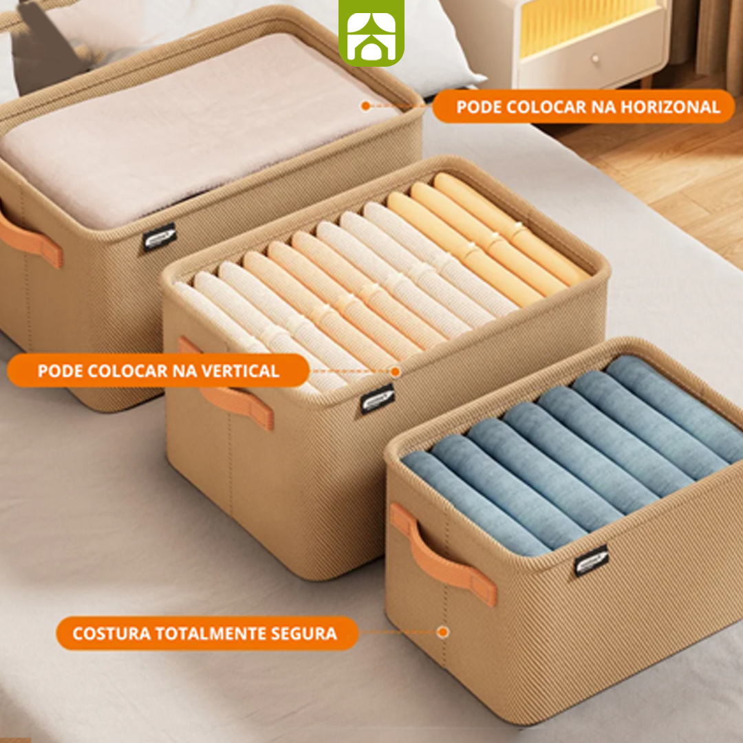 Kit com 4 Caixas Organizador de Roupas Dobrável Multifuncional