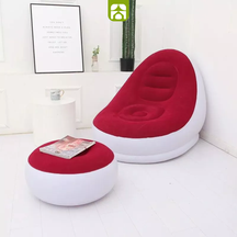 Conjunto Poltrona Inflável com Puff + Bomba de Ar Elétrica de Brinde