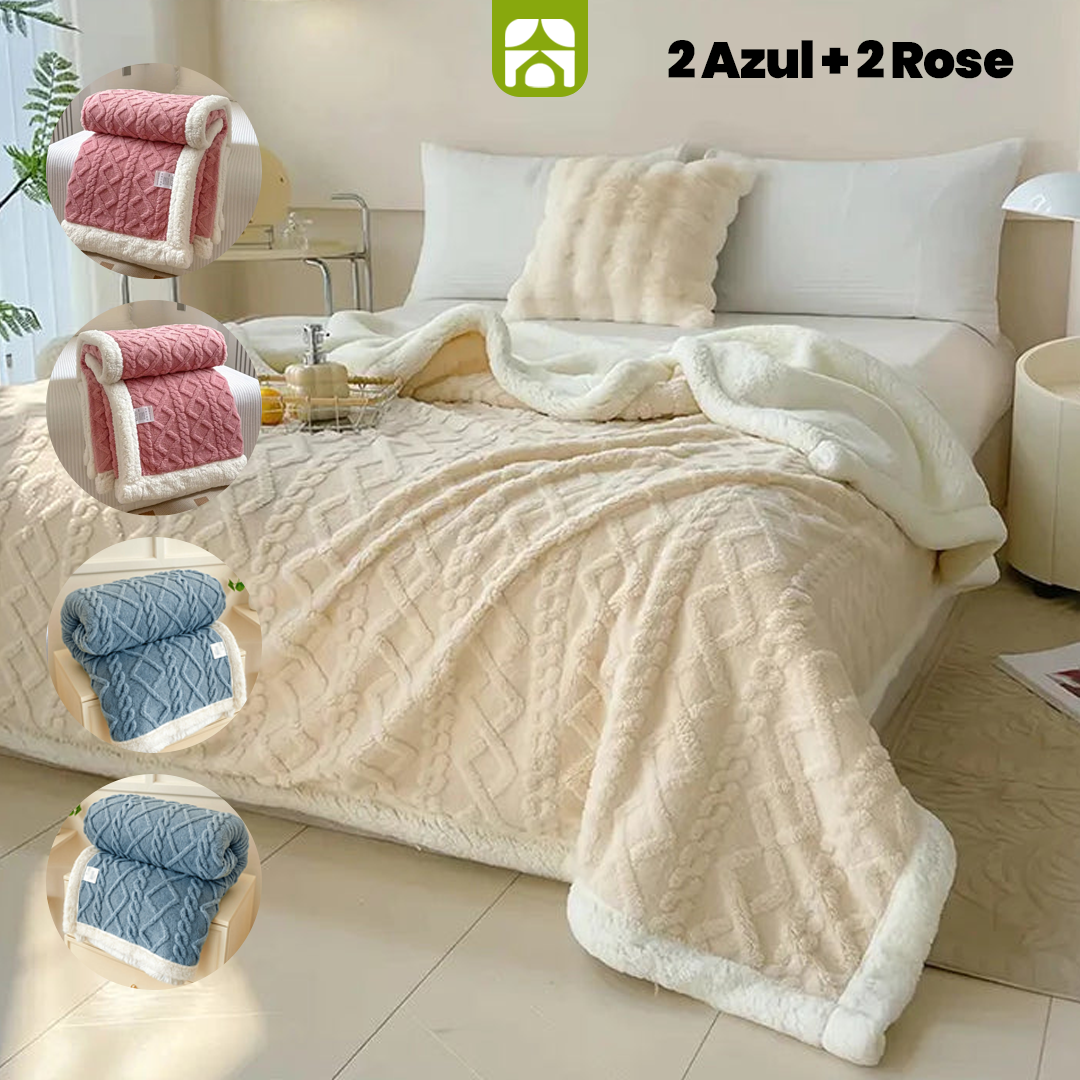 Manta Sherpa Dupla Face Glamour – Compre 2 e Leve 4