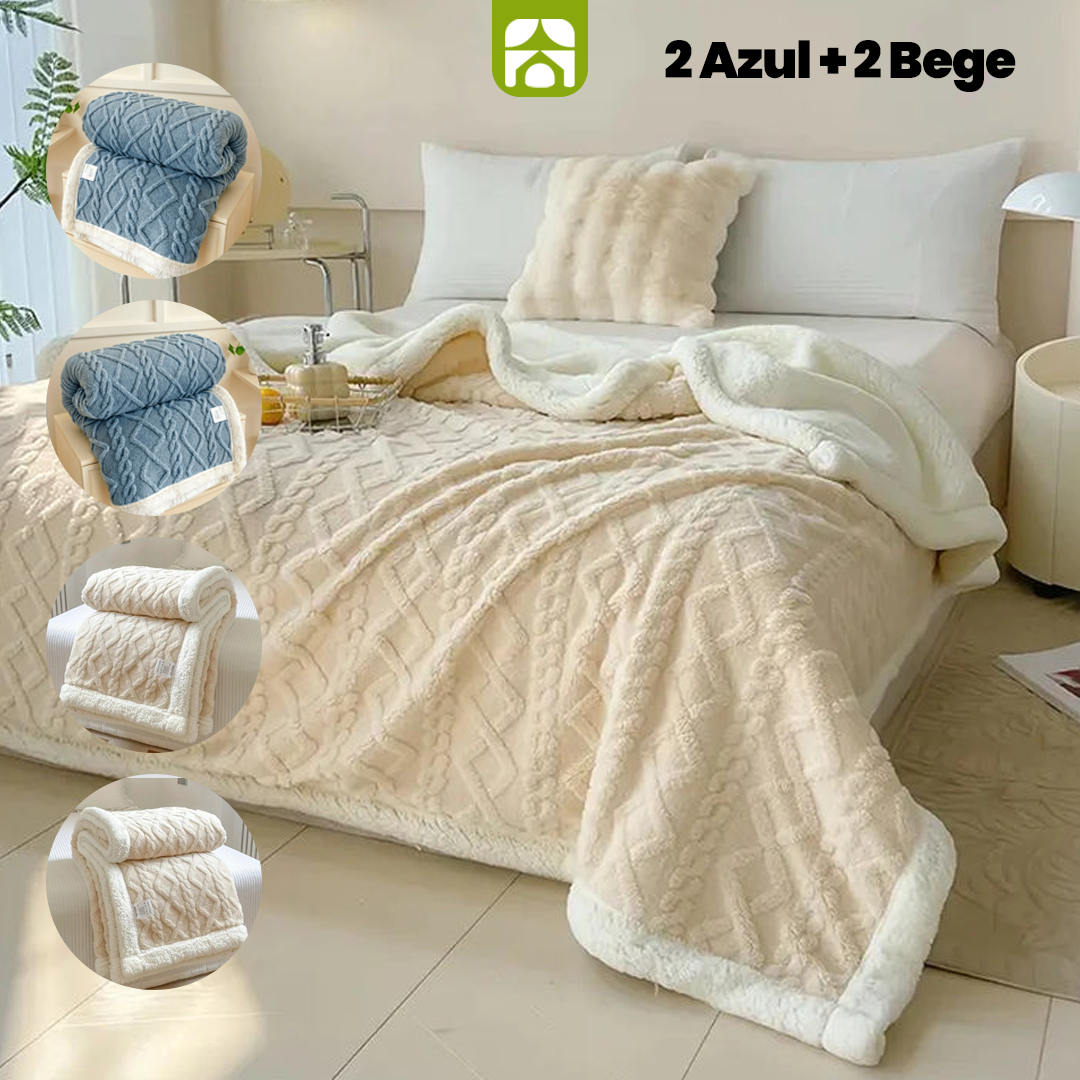 Manta Sherpa Dupla Face Glamour – Compre 2 e Leve 4