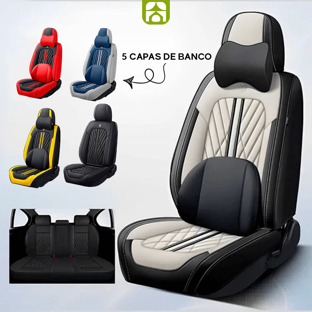 Kit com 5 Capas de Banco Automotivos de Luxo e Conforto + Brindes