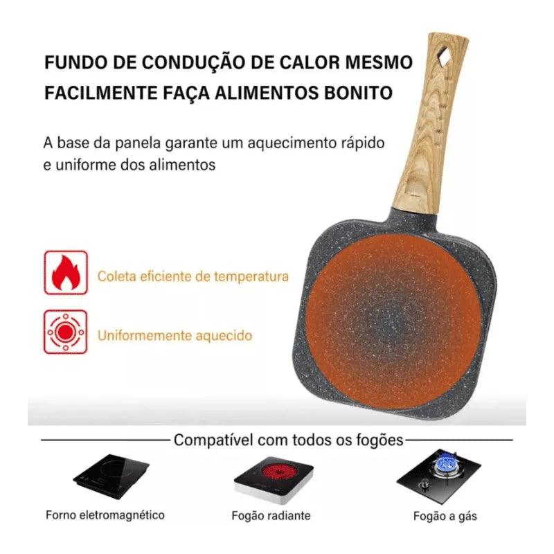 Frigideira 3 em 1 Antiaderente — Alta Resistência, Não Risca, Cozinha Sem Óleo e Fácil de Limpar Zeliv