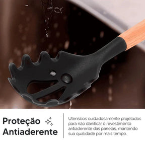 Kit Completo 12 Utensílios de Cozinha — Silicone Premium, Não Risca Panelas e Resiste a Altas Temperaturas